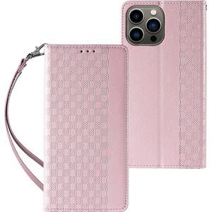 Hurtel Magnet Strap Case etui Samsung Galaxy S23+ pokrowiec z klapką portfel mini smycz podstawka różowe 12741406 9145576271308