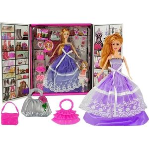 LeanToys Lalka Fioletowa Suknia Bal Torebka Szpilki Biżuteria 12857884 5905515350037
