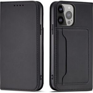 Hurtel MAGNET CARD CASE ETUI SAMSUNG GALAXY S23 POKROWIEC Z KLAPKĄ PORTFEL PODSTAWKA CZARNE 12902309 9145576271032