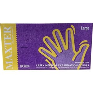 Rękawice lateksowe bezpudrowe MAXTER, 100 szt., L 12917785 9555002105792