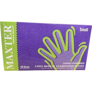 Rękawice lateksowe pudrowe MAXTER, 100 szt., S 12917788 9555002105723