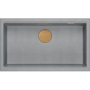 Zlewozmywak GraniteQ LOGAN 110 GraniteQ zlewozmywak silver stone 76x44x23,5 cm 1-komorowy wpuszczany z syfonem manualnym miedziany 12945709 5905505500084
