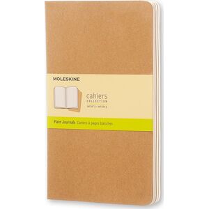 Moleskine Zestaw 3 zeszytów MOLESKINE Cahier Journals L (13x21cm), gładki, 80 stron, piaskowy 13025874 9788883705007