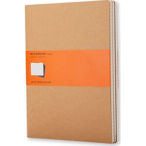 Moleskine Zestaw 3 zeszytów MOLESKINE Cahier Journals XL (19x51cm), w linie, 120 stron, piaskowy 13025877 9788883705045