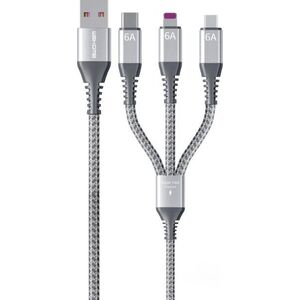 Kabel USB Wekome USB-A - USB-C + microUSB + Lightning 1.2 m Srebrny (WK-WDC-170_SILVER) 13027013 6941027631997