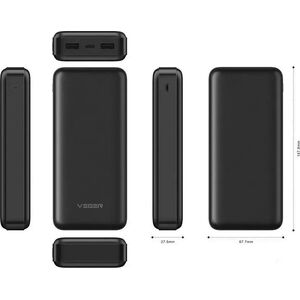 Powerbank 4kom.pl Powerbank Bateria zewnętrzna VEGER A20 - 20 000mAh czarny (W2015) 13029823 6970453554136