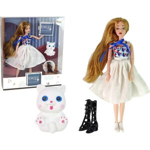 LeanToys Lalka dla Dzieci Lalka z Kotkiem Długie Brązowe Włosy 13053064 5905515359962