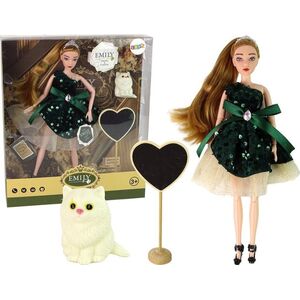 LeanToys Lalka Dla Dzieci Emily Drewniane Serce Biały Kotek 13053163 5905515359986