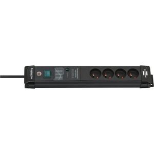 Listwa zasilająca Brennenstuhl BRENNENSTUHL LISTWA PRZEPIĘCIOWA "PREMIUM-LINE" 4GN, 3M CZARNA 60.000A 13113467 4007123674039