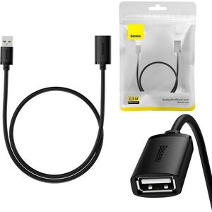 Kabel USB Baseus USB-A - USB-A 0.5 m Czarny (B00631100111-00) 13117347 6932172629656
