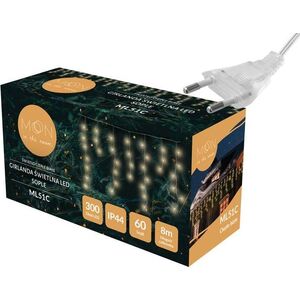 PR Girlanda świetlna 60 LED, sople, światło ciepłe białe+flash 13133566 5902270777598