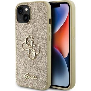 Guess Guess GUHCP15SHG4SGD iPhone 15 6.1" złoty/gold hardcase Glitter Script Big 4G 13171178 3666339147785