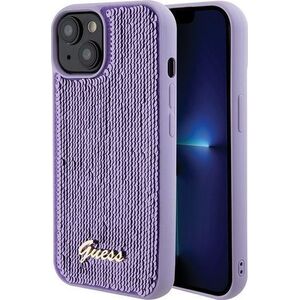 Guess Guess GUHCP15SPSFDGSU iPhone 15 6.1" fioletowy/purple hardcase Sequin Script Metal 13171182 3666339176228