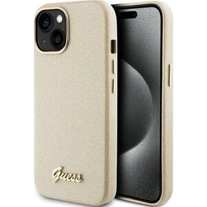 Guess Guess GUHCP15SPGMCSD iPhone 15 6.1" złoty/light gold hardcase Glitter Glossy Script 13171257 3666339155483