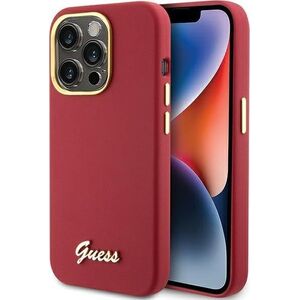 Guess Guess GUHCP15LSMBSLM iPhone 15 Pro 6.1" magenta hardcase Silicone Script Metal Logo & Frame 13171297 3666339149062
