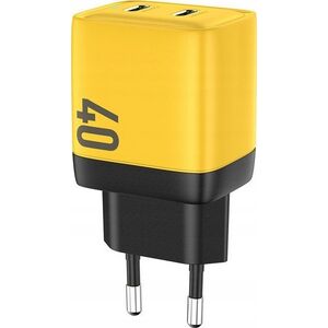 Ładowarka Wekome Ładowarka sieciowa 2x USB-C Super Fast Charger GaN 40W Żółta 13216597 6941027640777