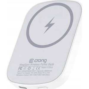 Powerbank Crong Bezprzewodowy power bank z MagSafe 5000mAh, USB-C 20W PD 13230214 5904310703833