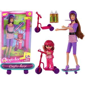 Zestaw Lalek Lucy Purpurowy Hulajnoga Deskorolka Kaski 13240246 5905515352376