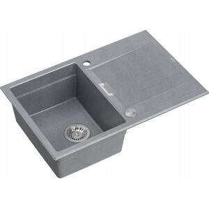 Zlewozmywak Owen OWEN 111 GraniteQ zlewozmywak z syfonem Push 2 Open 1-komorowy z/o (760x500x215| kom. 330x430) silver stone / elementy stalowe 13241494 5904310998079