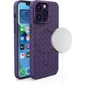 Hurtel Plecione etui MagSafe Woven Case do iPhone 15 - fioletowe 13250461 9145576281277