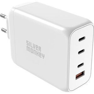 Ładowarka Silver Monkey Ładowarka GaN Silver Monkey SMA154 200W 3xUSB-C PD USB-A QC 3.0 - biała 13252024 5900779358447