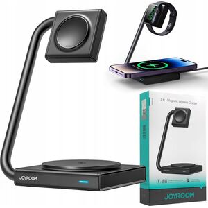 Ładowarka Joyroom Ładowarka indukcyjna 2w1 Joyroom JR-WQN05 15W MagSafe / Qi składana - czarna 13252062 6956116766986