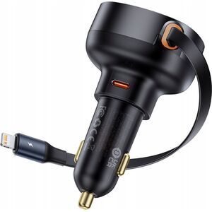 Ładowarka Baseus Ładowarka samochodowa Baseus Enjoyment Pro USB-C (żeńskie) / Lightning (męski) 60W - czarna 13252108 6932172641665
