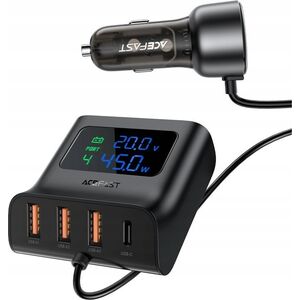 Ładowarka Acefast Ładowarka samochodowa Acefast B11 138W USB-A USB-C z 6 portami - czarna 13252133 6974316282488