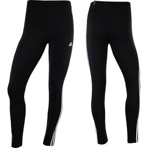 Adidas Legginsy dla dzieci adidas Essentials 3-Stripes Cotton Tights czarne IC3623 128cm 13285116 4066752456850
