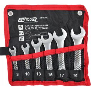 AWTools AWTOOLS KLUCZ PŁASKO-OCZKOWY KRÓTKI  KPL. 6szt. /8mm-19mm/ (8,10,13,15,17,19mm) 13298187 5903678614300