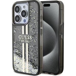 Guess Guess GUHCP15XLFCSEGK iPhone 15 Pro Max 6.7" czarny/black hardcase Liquid Glitter Gold Stripes 13300757 3666339223557