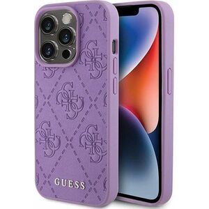 Guess Guess Leather 4G Stamped - Etui iPhone 15 Pro Max (fioletowy) 13319984 3666339150471