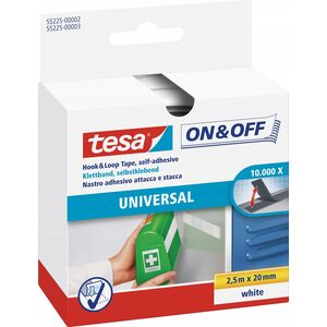Tesa Tesa Hook&Loop Tape 2,5m x 20mm on&off white 55225 13338196 4042448859921
