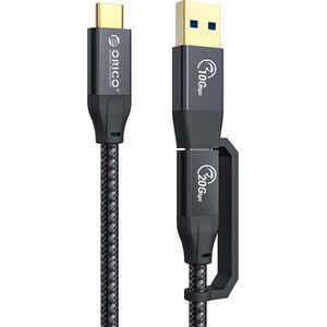 Kabel USB Orico USB-A + USB-C - USB-C 0.3 m Czarny (ACC32-03-BK-BP) 13338862 6936761862721