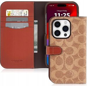 Coach Coach Folio Signature C Case - Etui 2w1 z klapką iPhone 15 Pro (Tan) 13341954 840171734034
