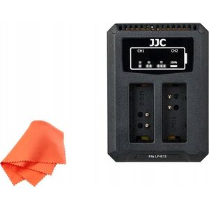 Ładowarka do aparatu JJC Ładowarka dwukanałowa JJC DCH-LPE12 do akumulatorów LP-E12 13356366 6950291562838