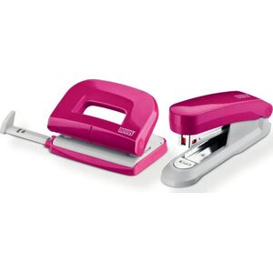 Zszywacz Novus Zestaw Novus: zszywacz E15 + dziurkacz E210 + zszywki rózowy 13440706 4009729054833