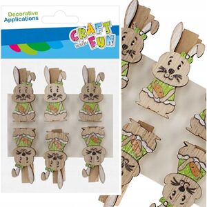 Craft with Fun OZDOBA DEK DREW SPINACZ ZAJACZ 6SZT CF 12/144 13455794 5905523621471