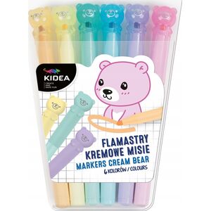 Piórnik Derform Flamastry kremowe Misie 6 kolorów Kidea 13462939 5901130104338