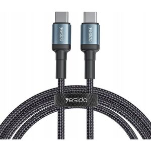Kabel USB Yesido yesido Kabel CA78 PD 60W Type-C/Type-C 1.2m 3A, BLACK / CZARNY 13463204 6971050265258