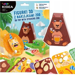 Derform ZEST KREAT FIGURKI 3D ZOO NAKLEJ 180X260 KIDEA 13469556 5901130104536