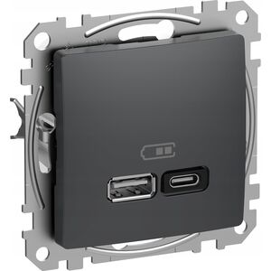 SCHNEIDERE Gniazdo ładowania USB Schneider Sedna Design SDD114404 A+C 45W PD czarny antracyt 13484852 3606482079038