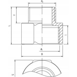 Perfexim Redukcja mufowo-nyplowa 1" x 3/4" wzmocniona PHA-308 G1xG3/4 WZ PN16 [20/200] 13492723 5901880000515
