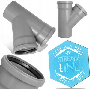 AQUER Trójnik kanalizacyjny PP 110/110mm 45° Aquer T110/45 SZ szary 13496748 5908241620726