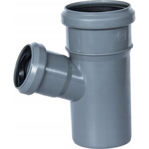 AQUER Trójnik kanalizacyjny PP 110/50mm 67° Aquer T110/50/67 SZ szary 13496791 5902560901702