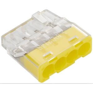 Simet Szybkozłączka wciskana do drutów 4x 0,2-2,5mm2 24A Simet Mini PC214S 89242000 transparentna/żółta 13529241 5907813235351