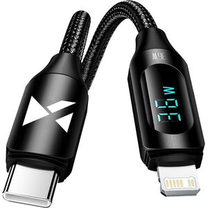 Wozinsky Kabel przewód do iPhone USB-C - Lightning z wyświetlaczem LED 36W 2m czarny Kabel przewód do iPhone USB-C - Lightning z wyświetlaczem LED 36W 2m czarny 13551509 5907769308482