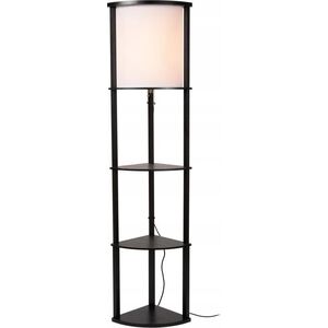 Lampa podłogowa DELIGHT Lucide Menno 44798/81/30 lampa stojąca podłogowa loft kwietnik metalowa 1x60W E27 czarna/beżowa 13552046 5411212441591