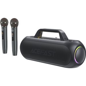 Głośnik Acefast Głośnik bezprzewodowy do karaoke 200W z 2 mikrofonami USB-C czarny Głośnik bezprzewodowy do karaoke 200W z 2 mikrofonami USB-C czarny 13576600 6974316282792