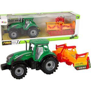 LeanToys Zielony Traktor z Pomarańczowym Kultywatorem Napęd dla Dzieci 13655830 5905515353076